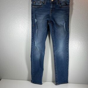 True Religion Girls Straight Leg Slim Jeans Distressed Blue Medium Wash Kids 12